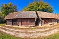 Wine historic street vineyards and wooden cottages panoramic view