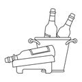 Wine holder and ice bucket with bottles design