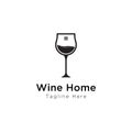 Wine Home logo design template vector