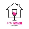 Wine house. Color vector illustration for logo, sticker or label Royalty Free Stock Photo