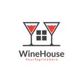 Wine house logo template Royalty Free Stock Photo