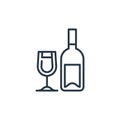 wine icon vector from celebration concept. Thin line illustration of wine editable stroke. wine linear sign for use on web and Royalty Free Stock Photo
