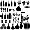 Wine icon vector set. Winemaking illustration sign collection. Wine house symbol or logo. Royalty Free Stock Photo