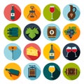 Wine Icons Set Royalty Free Stock Photo