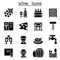 Wine icons set