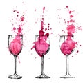 Wine illustration - sketch and art style