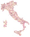 Wine italian map Royalty Free Stock Photo