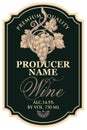 Wine label with hand-drawn bunch of grapes Royalty Free Stock Photo