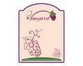 Wine label illustration swirls grappes Royalty Free Stock Photo