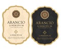 WINE LABEL ITALIAN DRINKS, DECORATIVE STICKER Royalty Free Stock Photo