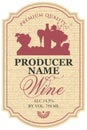 Wine label with a silhouette of a still life Royalty Free Stock Photo