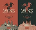 Wine labels set Royalty Free Stock Photo