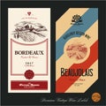 Wine labels. Vineyard Royalty Free Stock Photo