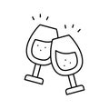 wine leisure line icon vector illustration Royalty Free Stock Photo
