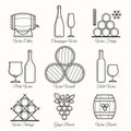 Wine line icons Royalty Free Stock Photo