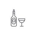 Wine linear icon concept. Wine line vector sign, symbol, illustration.