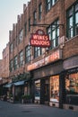 Wine and liquors sign, West Village, Manhattan, New York City