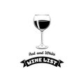 Wine List Glass. Badges and label alcohol icon. Vector Royalty Free Stock Photo