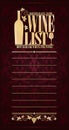 Wine list long violet with wineglass and bottle of wine Royalty Free Stock Photo