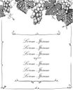 Wine list menu card design concept, vintage paper Royalty Free Stock Photo