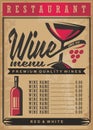 Wine list menu template Royalty Free Stock Photo