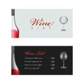 Wine list menu template on white and black Royalty Free Stock Photo