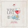 Wine List Menu template Royalty Free Stock Photo