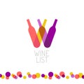Wine list restaurant menu title transparent style logo.