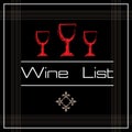 Wine list with three glasses Royalty Free Stock Photo