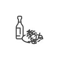 Wine and lobster line icon