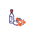 Wine and lobster line icon