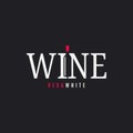Wine logo with wine bottle on black background Royalty Free Stock Photo