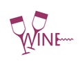 Wine logo. Glasses of wine sign icon liquor store. Red and white wine Royalty Free Stock Photo