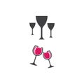 Wine Logo Template vector symbol Royalty Free Stock Photo