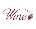 Wine Logo Vector Icon Illustration Vineyard Grapes