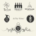 Wine logos and design elements Royalty Free Stock Photo