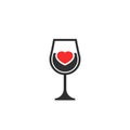 Wine love heart vector illustration Royalty Free Stock Photo