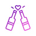 Wine love Icon gradient purple pink style valentine illustration symbol perfect