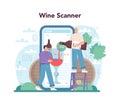 Wine maker online service or platform. Grape wine in a barrel Royalty Free Stock Photo