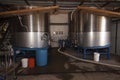 Wine making fermentation tanks Royalty Free Stock Photo