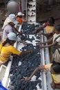 Wine making process with red grapes Royalty Free Stock Photo