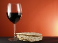 Wine and matzoh Royalty Free Stock Photo