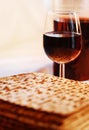 Wine and Matzot Royalty Free Stock Photo