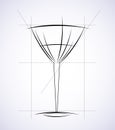 Wine menu concept circuit vector glass