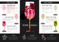 Wine menu design with alcohol ink texture. Marble texture background Royalty Free Stock Photo