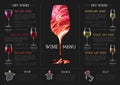 Wine menu design with alcohol ink texture. Marble texture background Royalty Free Stock Photo