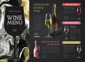 Wine menu design with alcohol ink texture. Marble texture background Royalty Free Stock Photo