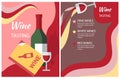 Wine menu flat vector template