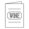 Wine menu icon, outline style Royalty Free Stock Photo