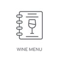 Wine menu linear icon. Modern outline Wine menu logo concept on